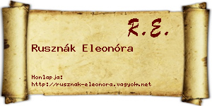 Rusznák Eleonóra névjegykártya